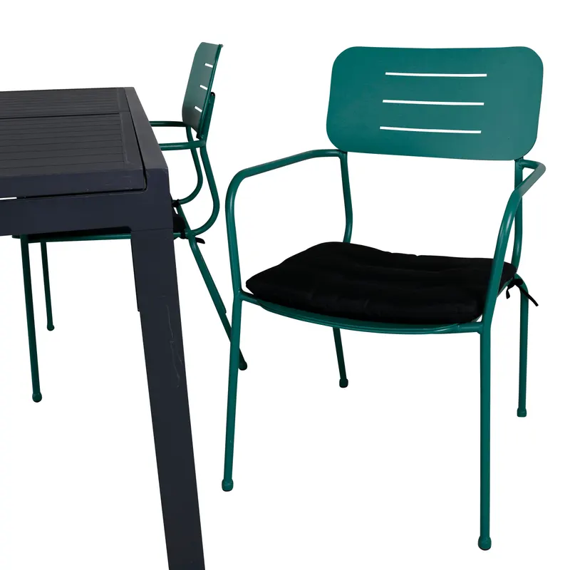 Marbella & Nicke Gartenmöbel Set mit ausziehbarem Tisch und 4 Armlehnstühlen in Grün, Ansicht 8