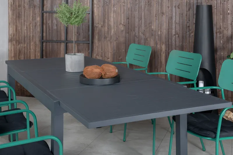 Marbella & Nicke Gartenmöbel-Set mit ausziehbarem Tisch und 6 Stühlen in Grün, im Wohnraum, Ansicht 3