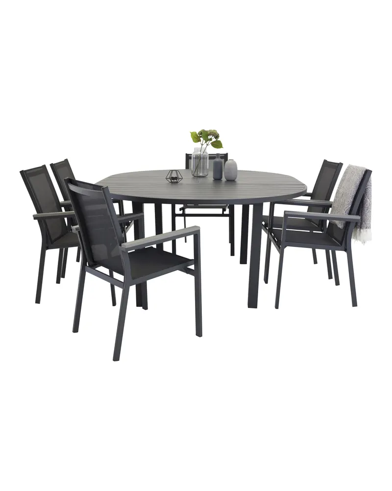 Marbella & Parma Gartenmöbel-Set mit rundem Ausziehtisch Ø 140 cm