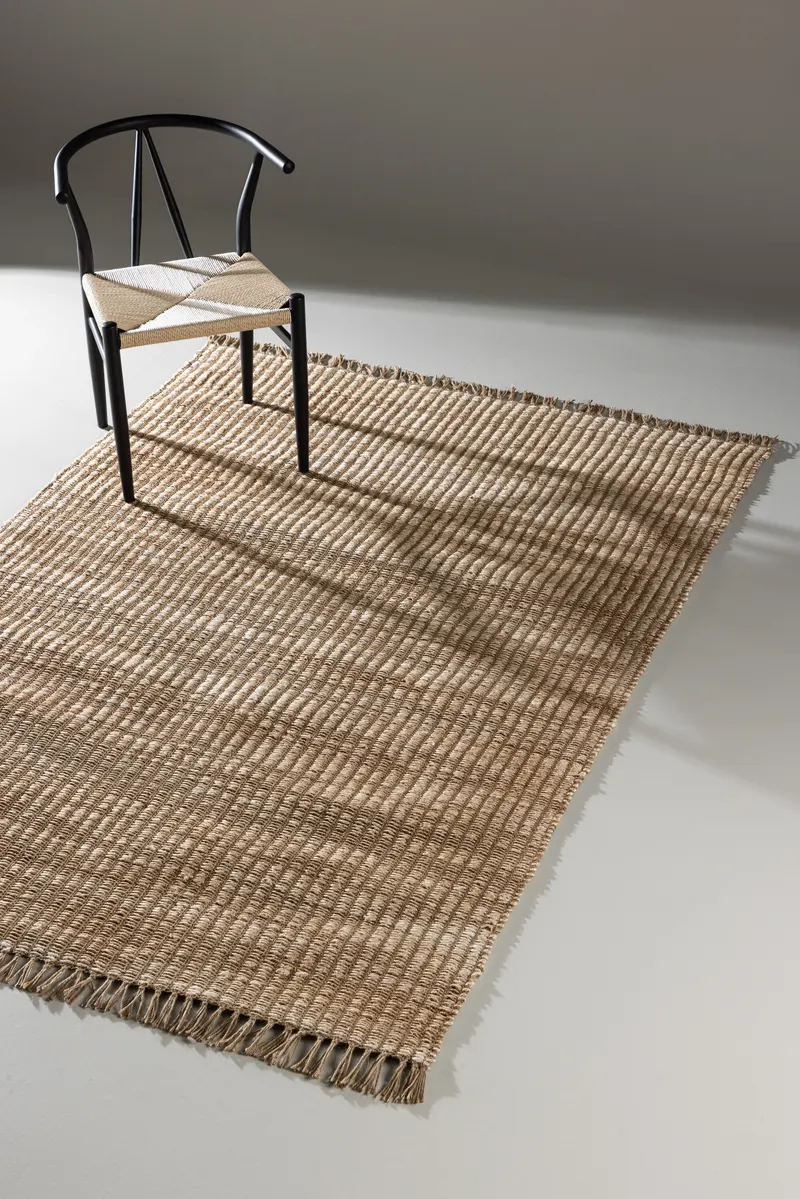 Marcie Juteteppich mit Fransen in 230 × 160 cm, im Wohnraum, Ansicht 1