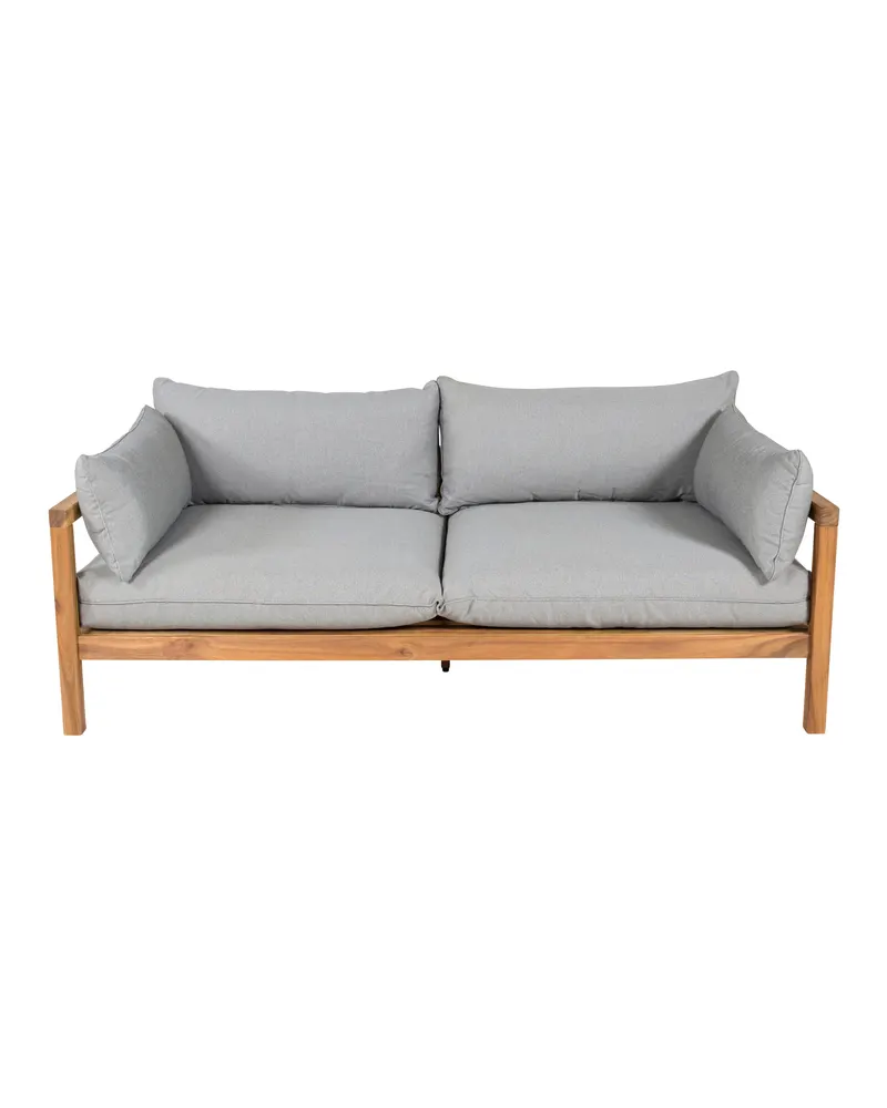 Marion 2-Sitzer-Gartensofa aus Akazie mit grauen Kissen