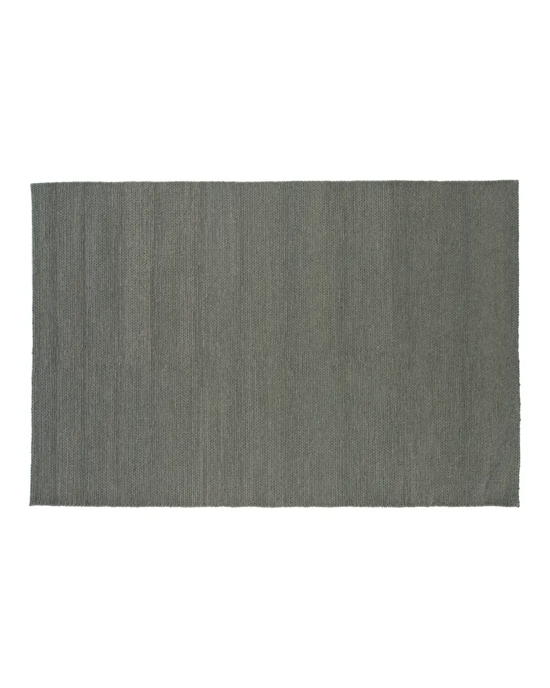 Marta Wollteppich, handgewebt mit Flechtdetails in 300 × 200 cm, Grün, Ansicht 1