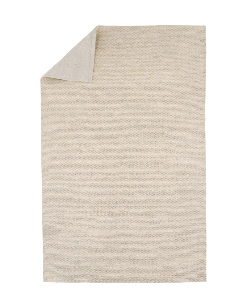 Marta Wollteppich, handgewebt mit Flechtdetails in 300 × 200 cm, Weiß, Ansicht 2