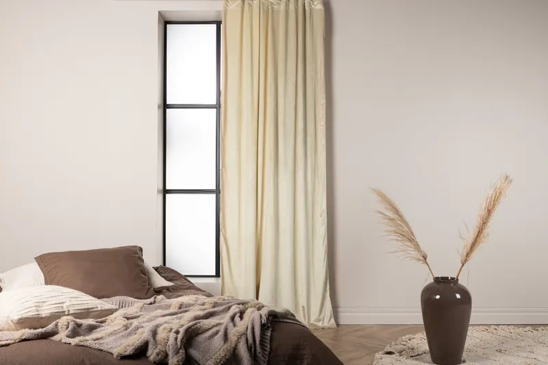 Mary Vorhang aus Samt in Beige, im Wohnraum, Ansicht 4
