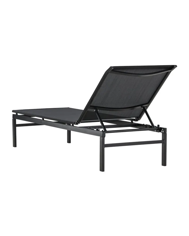 Massimo Sonnenliege mit Textilene-Bespannung in Schwarz, Ansicht 4