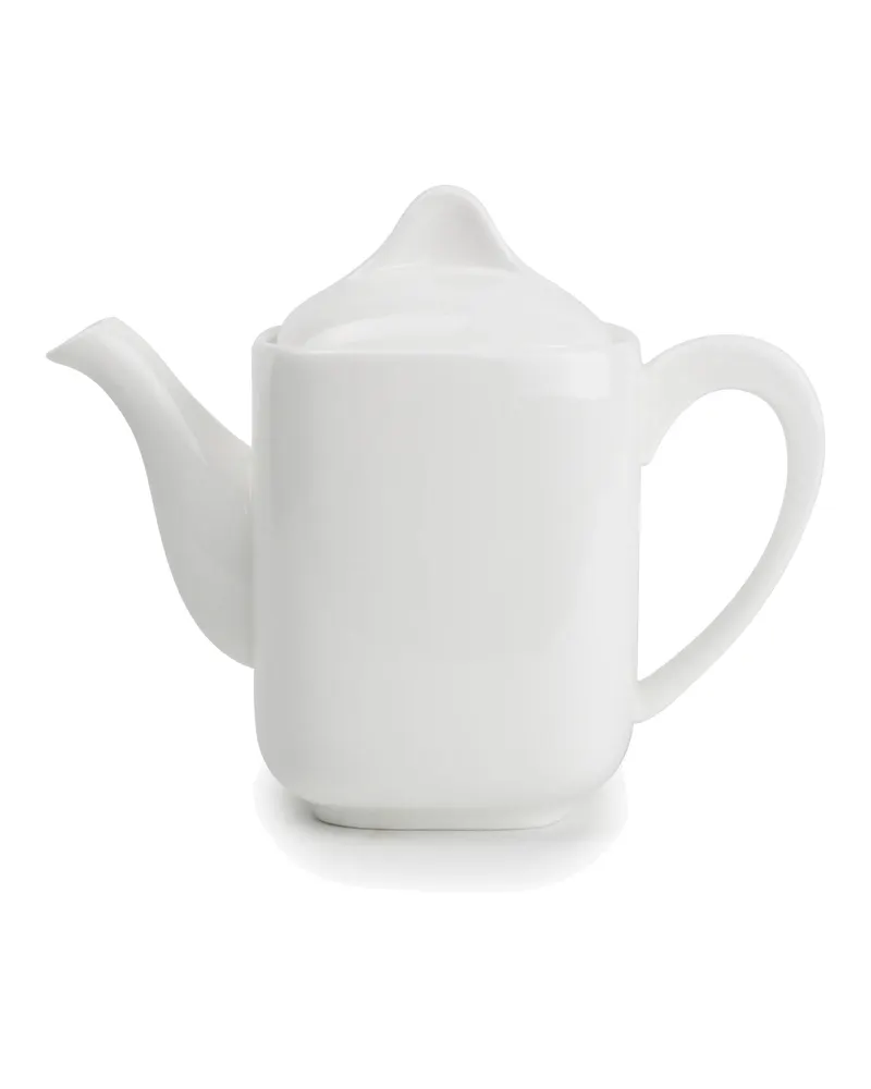 Match Teekanne aus New Bone China mit hochgezogenen Rändern, Weiß