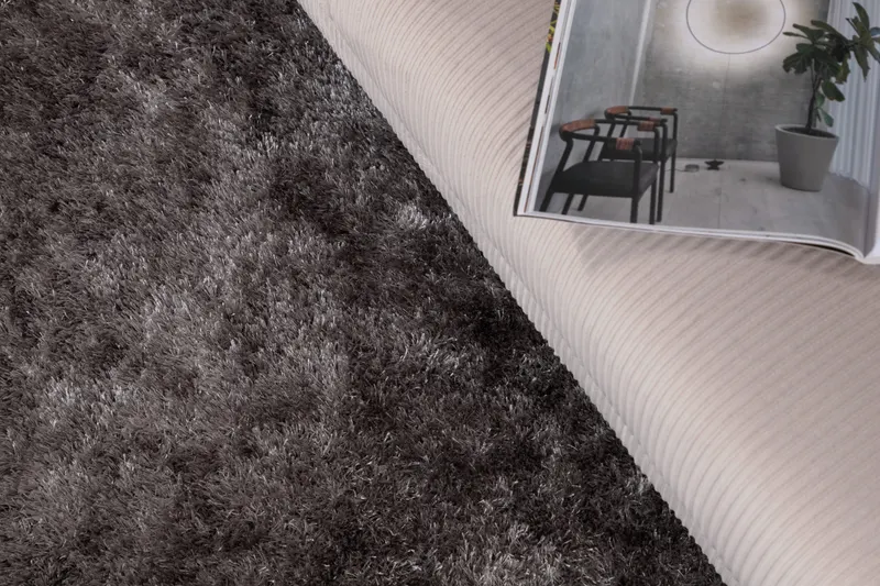 Mattis Teppich mit schimmerndem Flor in 290 × 200 cm, Grau, im Wohnraum, Ansicht 3