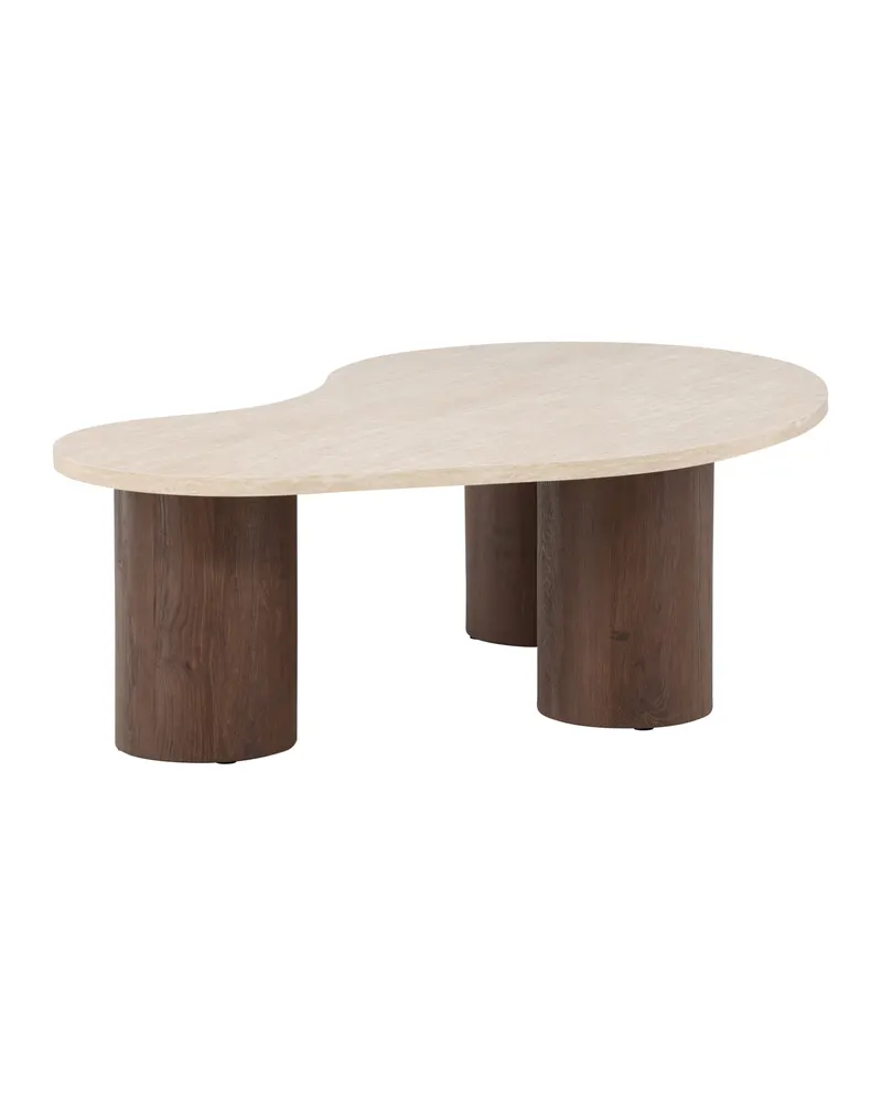 Megg Couchtisch mit geschwungener Platte in Beige, Gestell Mokka, Ansicht 8