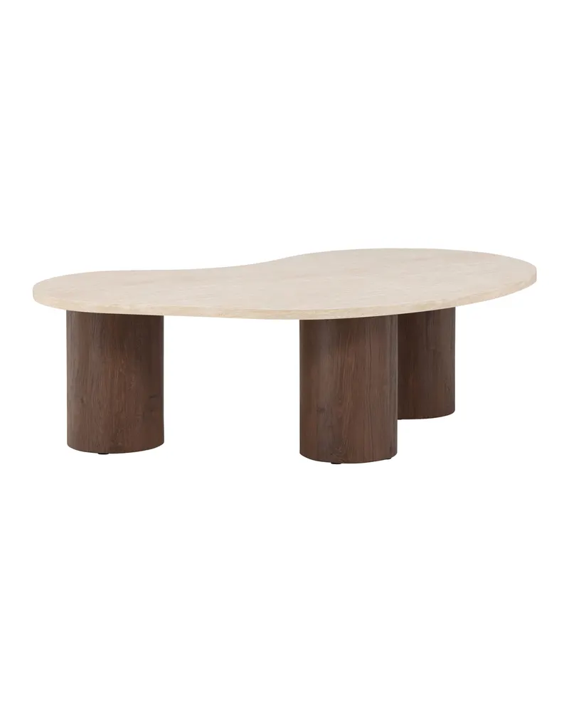 Megg Couchtisch mit geschwungener Platte in Beige, Gestell Mokka, Ansicht 9
