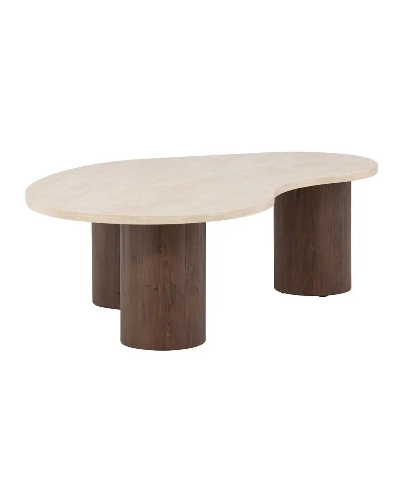 Megg Couchtisch mit geschwungener Platte in Beige, Gestell Mokka, Ansicht 12