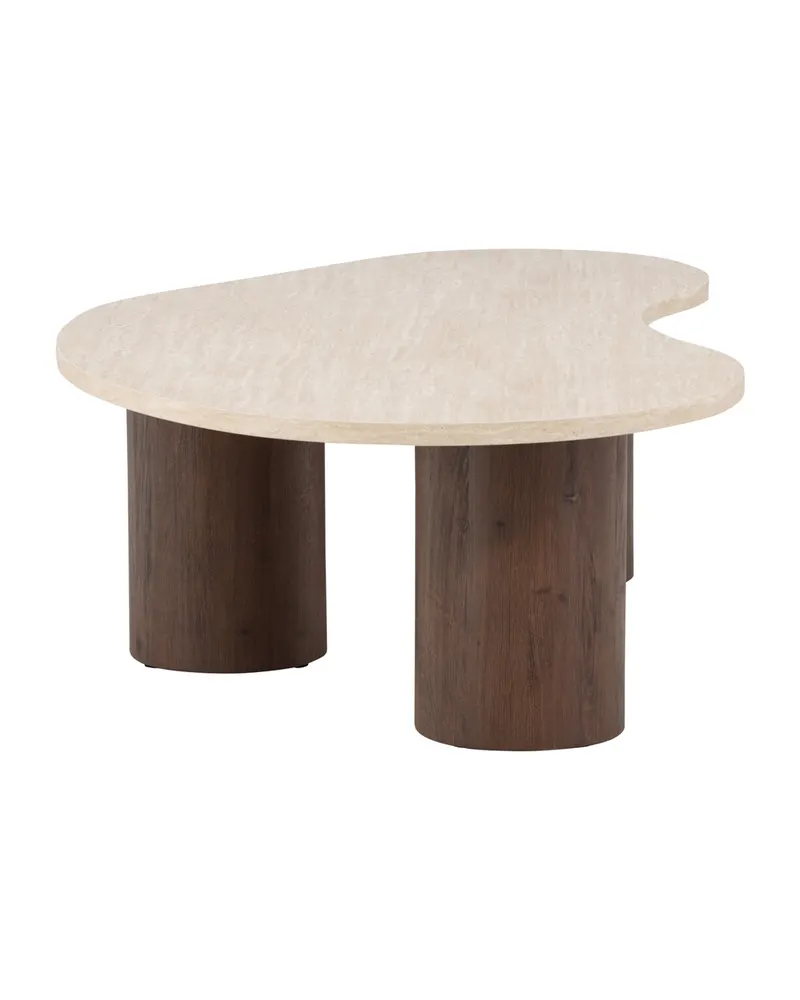 Megg Couchtisch mit geschwungener Platte in Beige, Gestell Mokka, Ansicht 4