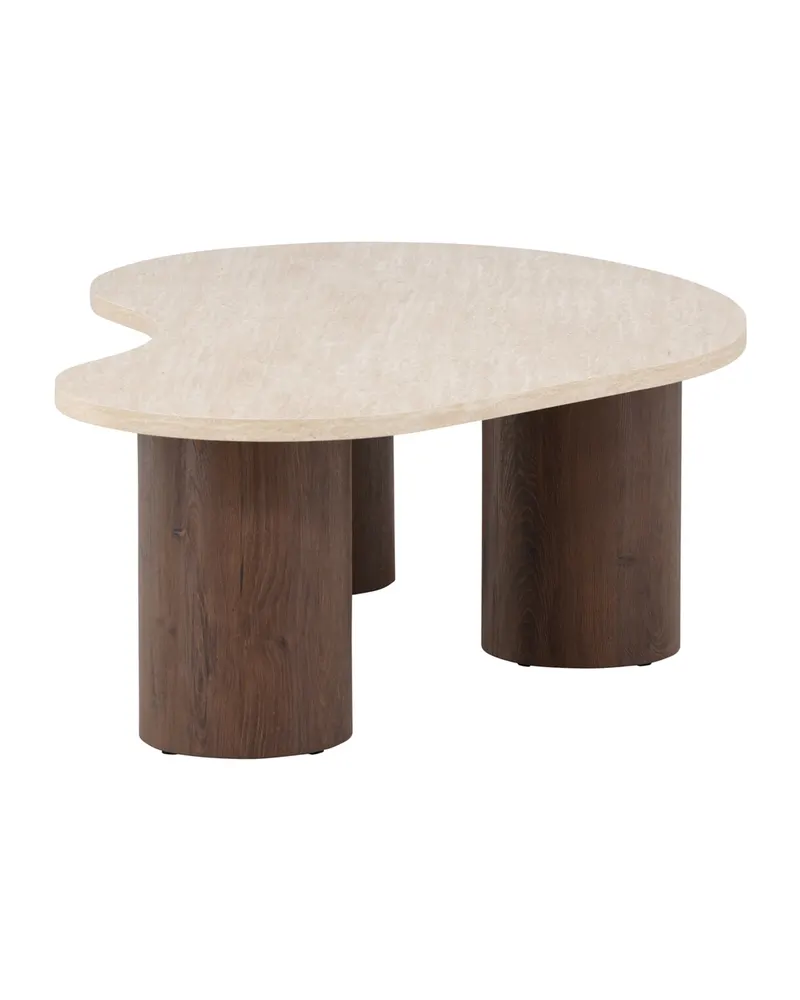 Megg Couchtisch mit geschwungener Platte in Beige, Gestell Mokka, Ansicht 6