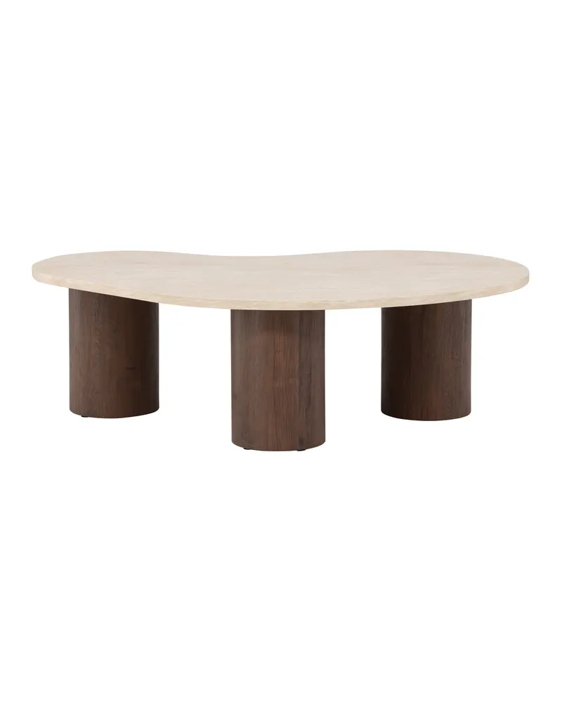 Megg Couchtisch mit geschwungener Platte in Beige, Gestell Mokka, Ansicht 7
