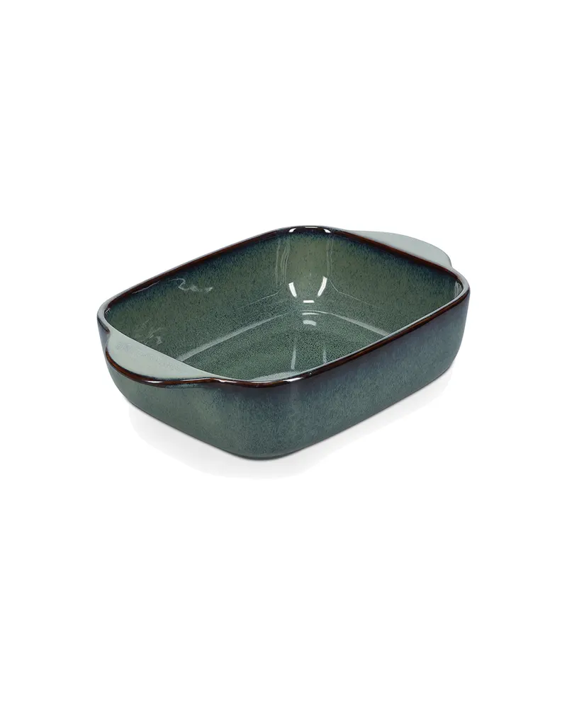 Meridian Auflaufform aus Steinzeug mit reaktiver Glasur, Grün/Blau