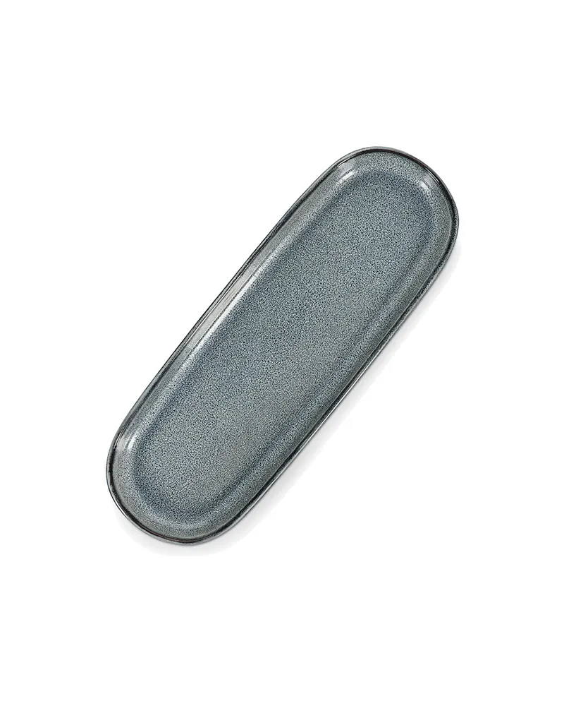 Meridian Servierschale aus Steinzeug mit reaktiver Glasur, Grün/Blau
