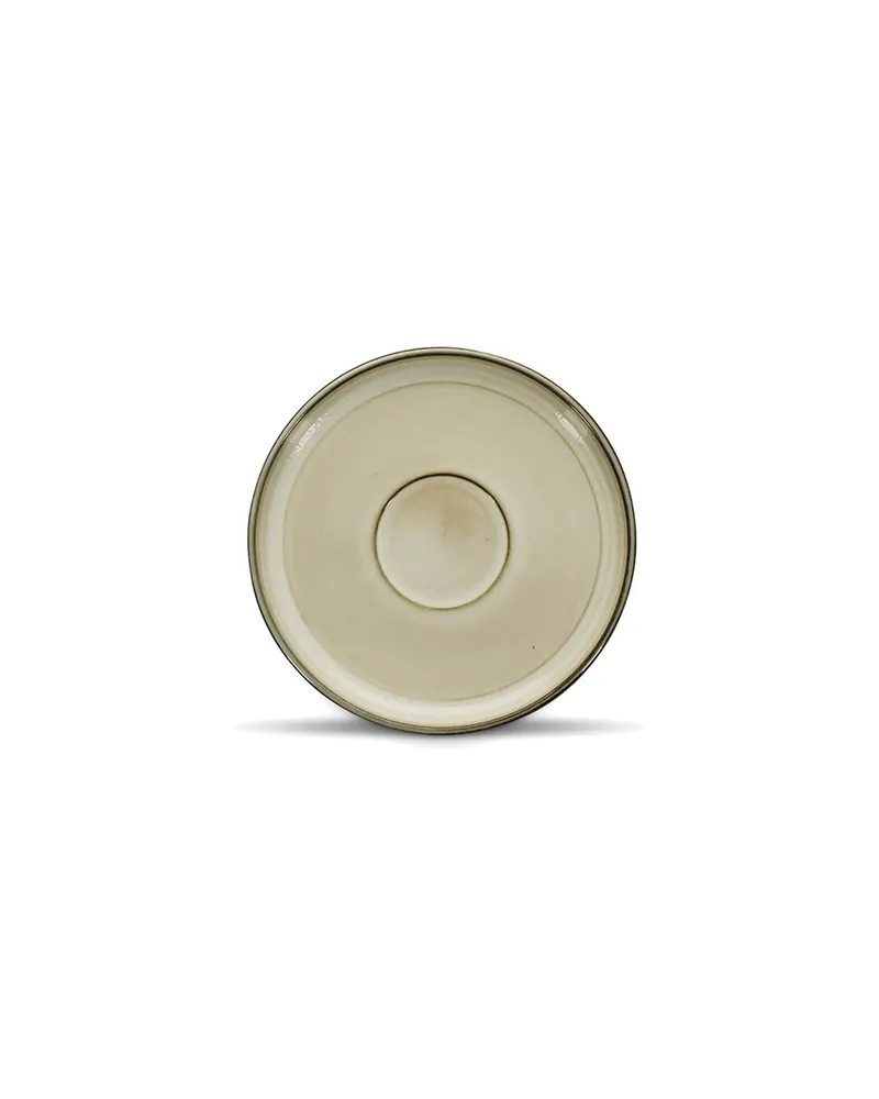 Meridian Untertasse mit reaktiver Glasur in Elfenbein oder Grün/Blau