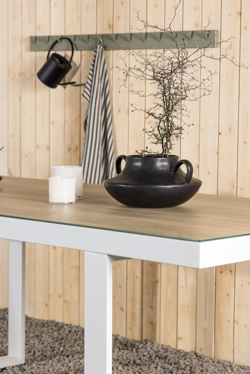 Merlo rechteckiger Gartentisch mit Glasplatte, im Wohnraum, Ansicht 4