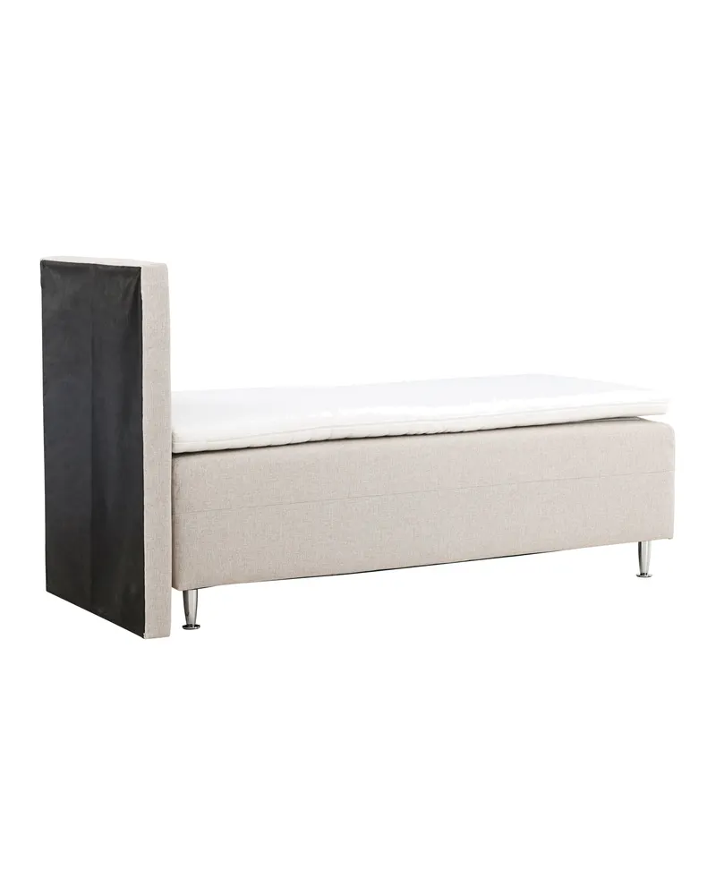 Mesa Polsterbett mit hohem Kopfteil in 200 × 66 × 90 cm, Beige, Gestell Champagner, Ansicht 11