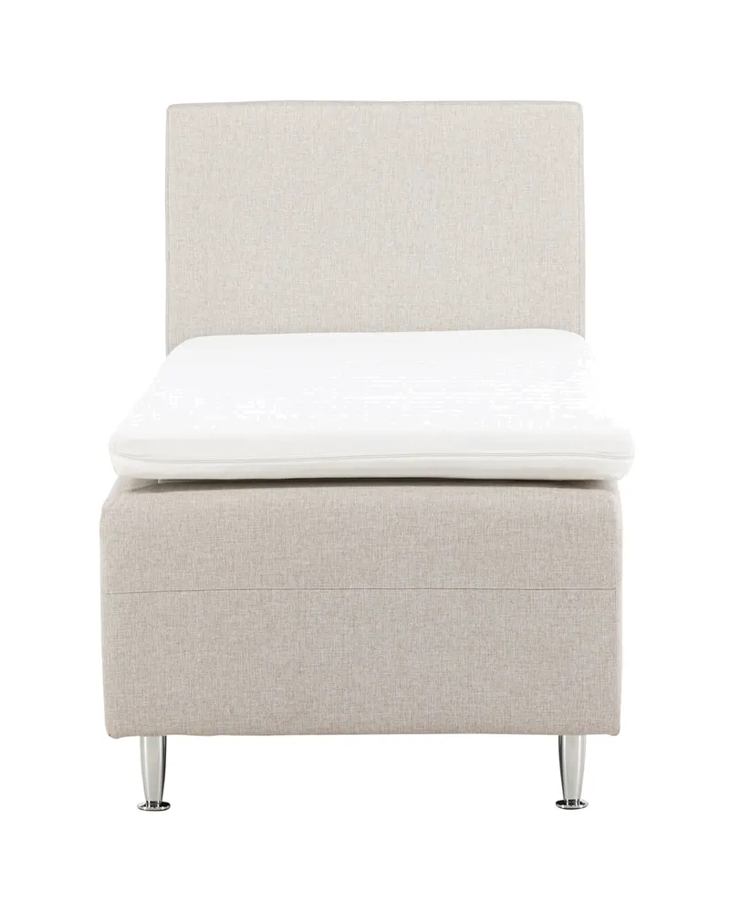 Mesa Polsterbett mit hohem Kopfteil in 200 × 66 × 90 cm, Beige, Gestell Champagner, Ansicht 2