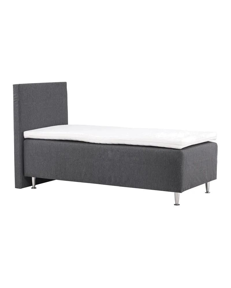 Mesa Polsterbett mit hohem Kopfteil in 200 × 66 × 90 cm, Dunkelgrau, Gestell Champagner, Ansicht 12