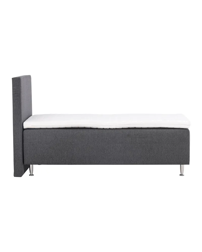 Mesa Polsterbett mit hohem Kopfteil in 200 × 66 × 90 cm, Dunkelgrau, Gestell Champagner, Ansicht 4
