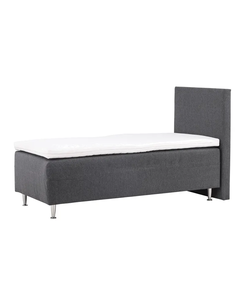 Mesa Polsterbett mit hohem Kopfteil in 200 × 66 × 90 cm, Dunkelgrau, Gestell Champagner, Ansicht 6