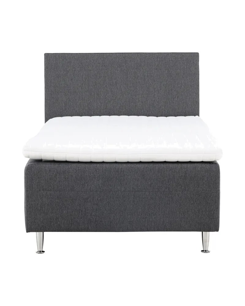 Mesa Polsterbett mit hohem Kopfteil in 200 × 66 × 120 cm, Dunkelgrau, Gestell Champagner, Ansicht 2