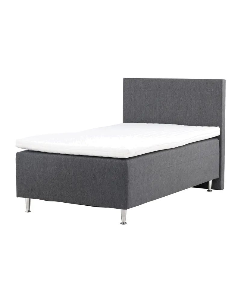 Mesa Polsterbett mit hohem Kopfteil in 200 × 66 × 120 cm, Dunkelgrau, Gestell Champagner, Ansicht 3