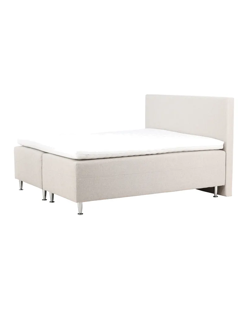 Mesa Polsterbett 180 × 200 cm mit Kopfteil in Beige, Gestell Silber, Ansicht 6