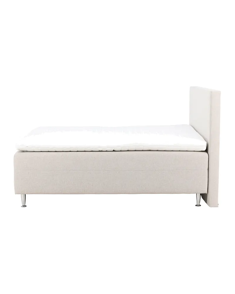 Mesa Polsterbett 180 × 200 cm mit Kopfteil in Beige, Gestell Silber, Ansicht 7