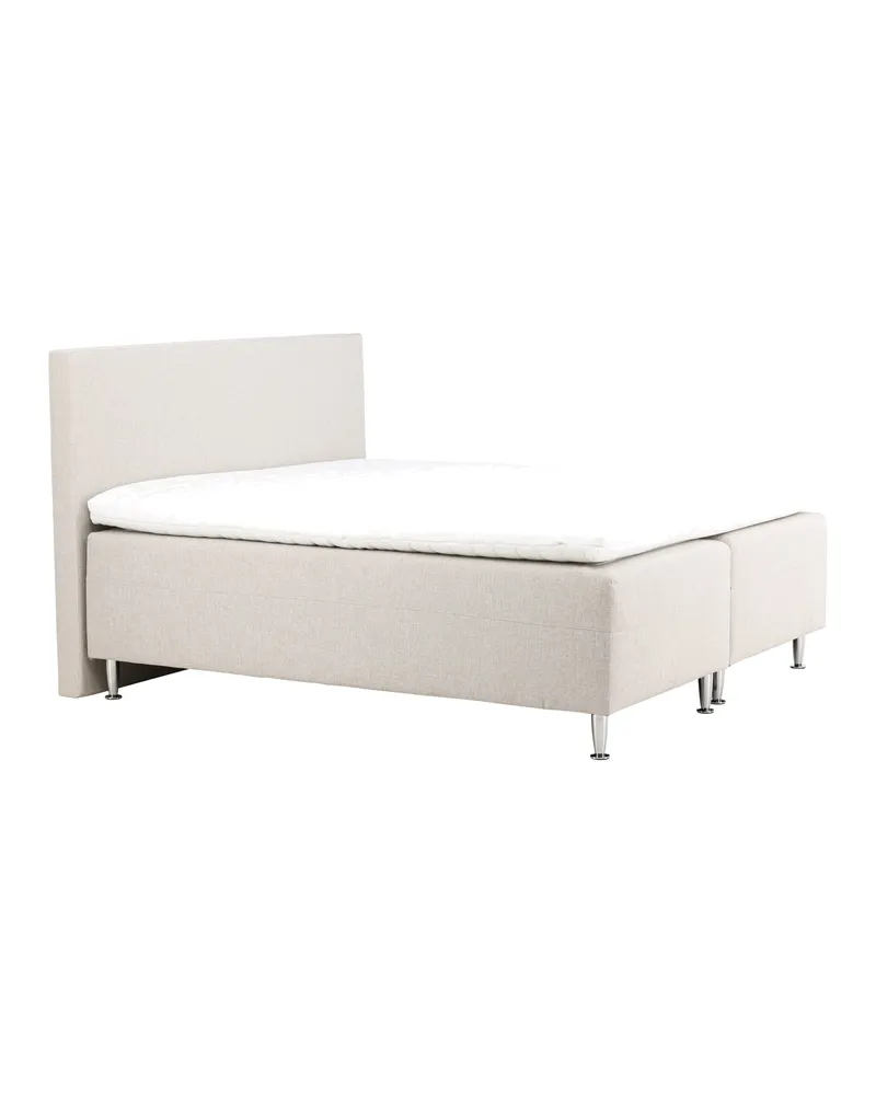 Mesa Polsterbett 180 × 200 cm mit Kopfteil in Beige, Gestell Silber, Ansicht 12