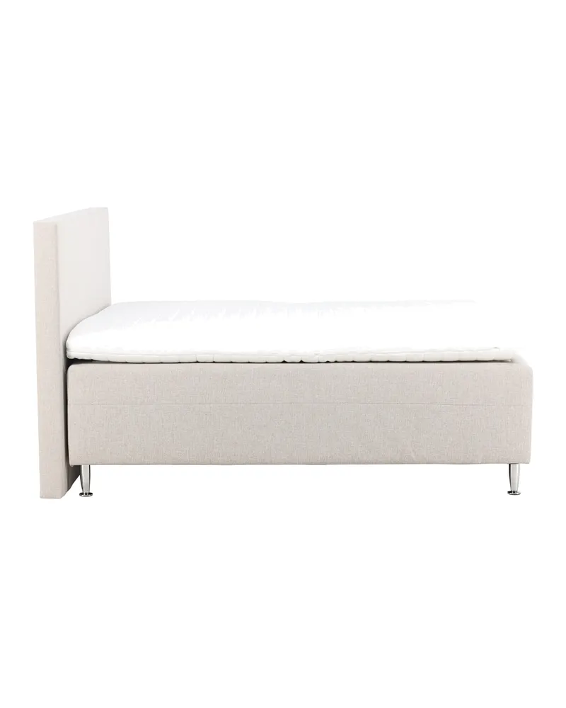 Mesa Polsterbett 180 × 200 cm mit Kopfteil in Beige, Gestell Silber, Ansicht 4