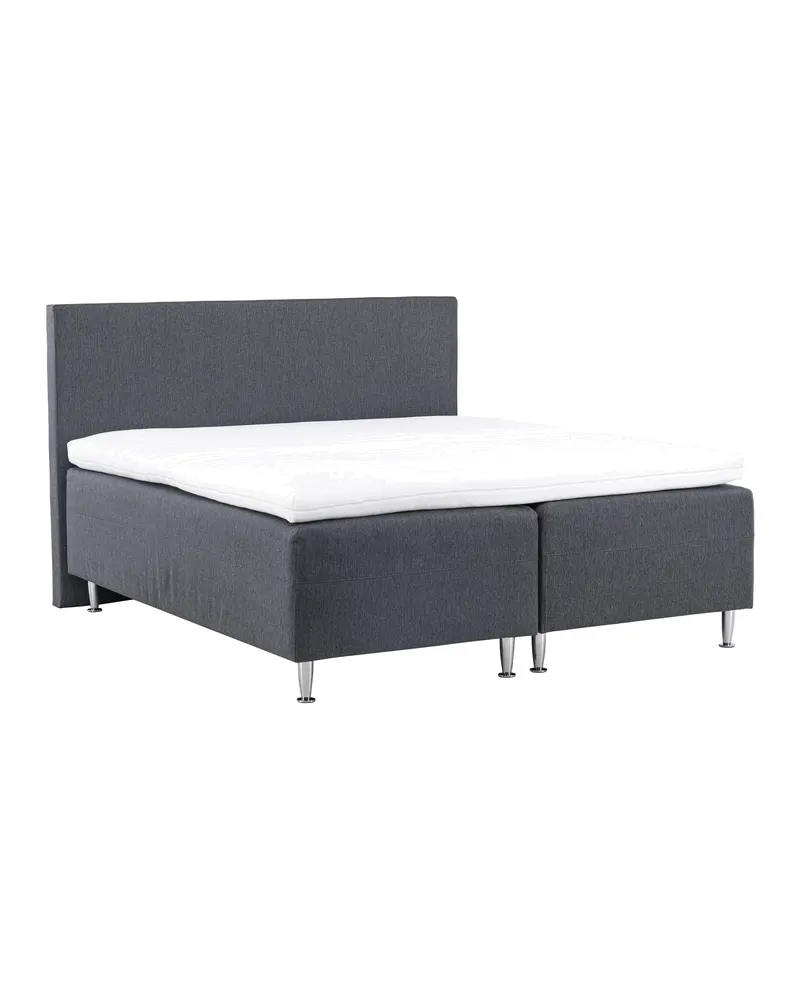 Mesa Polsterbett 180 × 200 cm mit Kopfteil in Dunkelgrau, Gestell Champagner, Ansicht 1