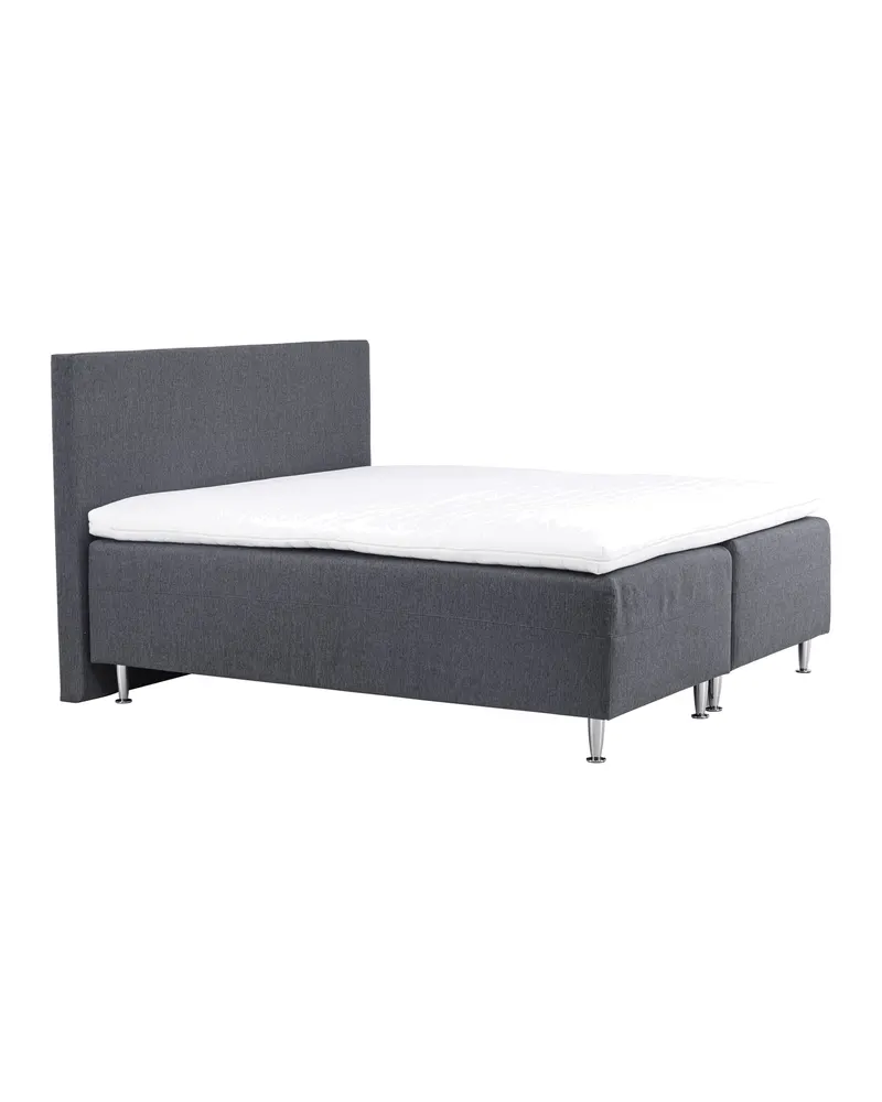 Mesa Polsterbett 180 × 200 cm mit Kopfteil in Dunkelgrau, Gestell Champagner, Ansicht 12