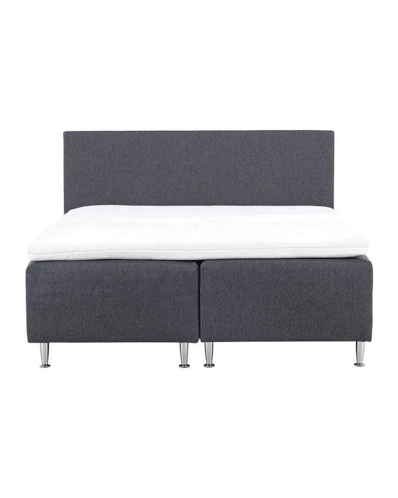 Mesa Polsterbett 180 × 200 cm mit Kopfteil in Dunkelgrau, Gestell Champagner, Ansicht 2