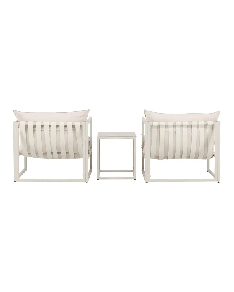 Messina Gartenlounge mit zwei Sesseln und Glastisch in Table:50 × 40 × 45Sofa:75 × 75 × 61 cm, Beige, Ansicht 7
