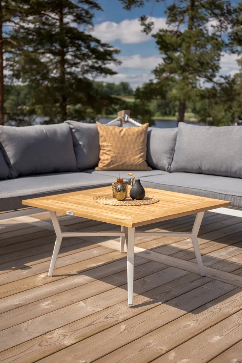 Mexico Gartenlounge mit Ecksofa und Teak-Couchtisch, im Wohnraum, Ansicht 3