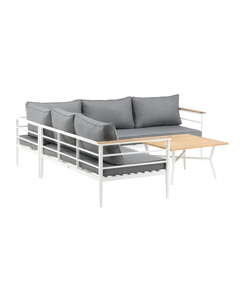 Mexico Gartenlounge mit Ecksofa und Teak-Couchtisch, Ansicht 3