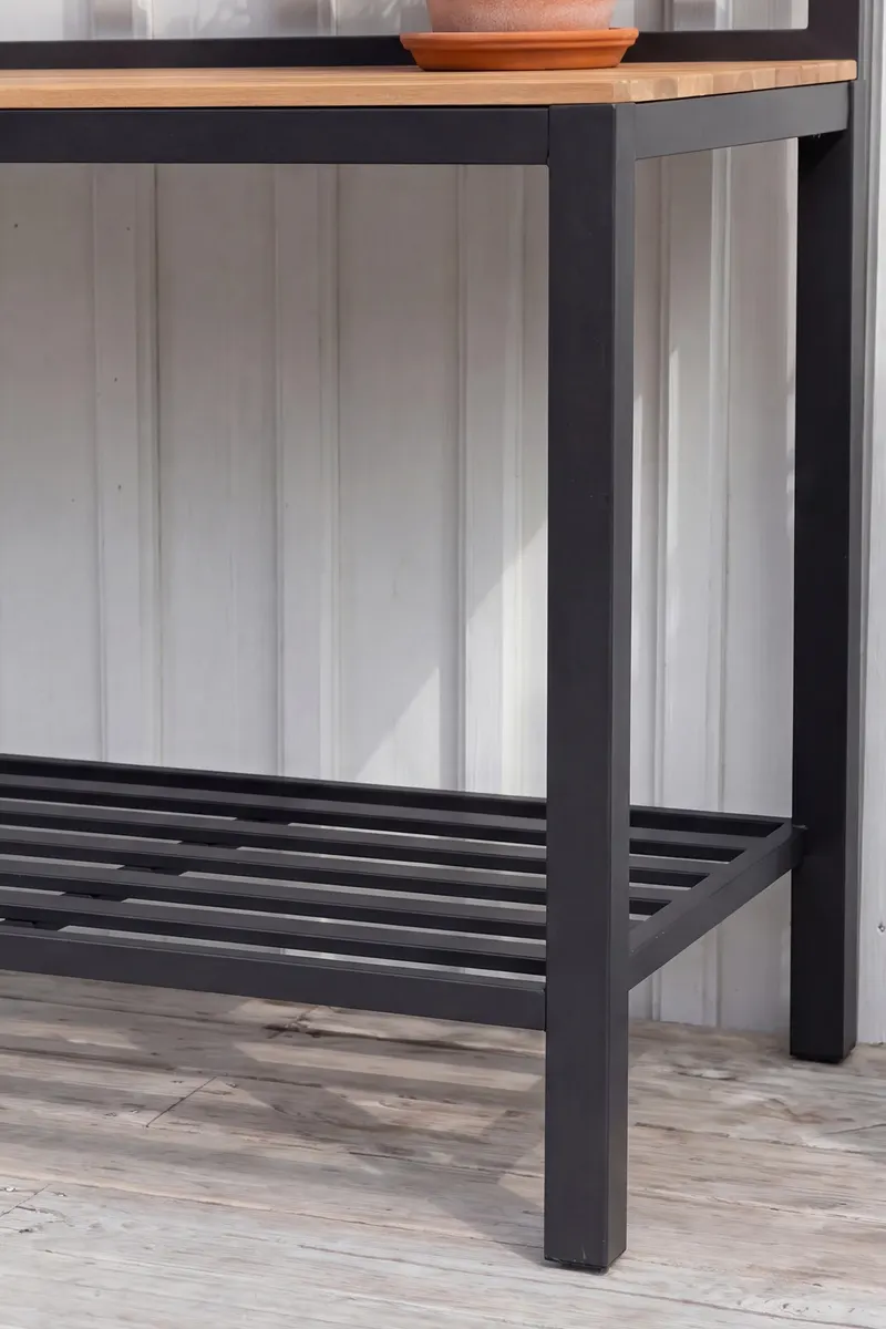 Mexico Outdoor-Küchenmodul mit Teakplatte, im Wohnraum, Ansicht 4