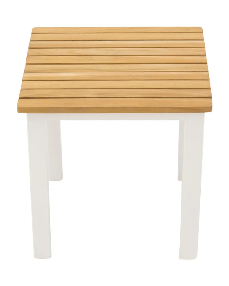 Mexico kleiner Garten-Beistelltisch mit Teakplatte, 40 × 40 cm