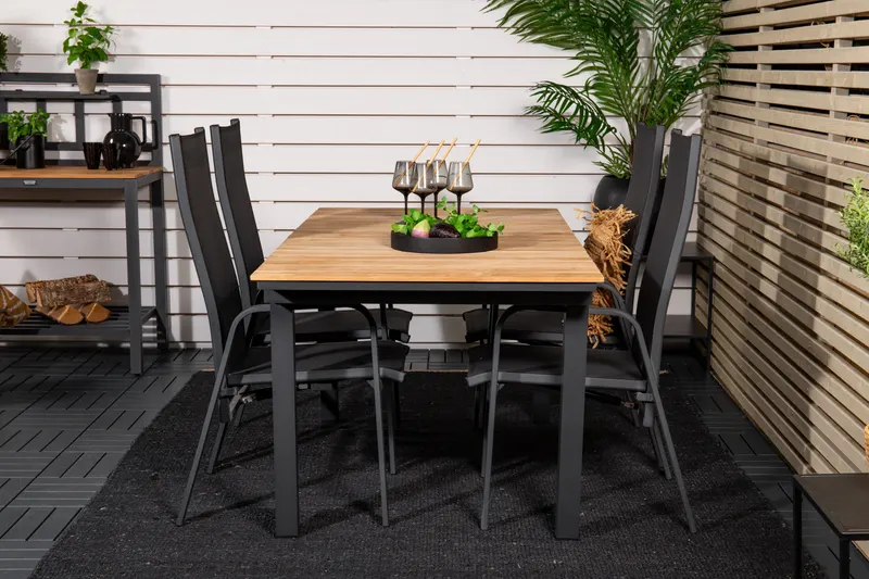 Mexico & Copacabana Gartenmöbel-Set mit Teaktisch und 4 Gartensesseln, im Wohnraum, Ansicht 2