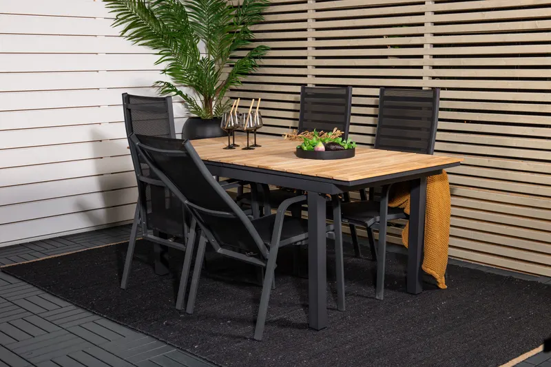 Mexico & Copacabana Gartenmöbel-Set mit Teaktisch und 4 Gartensesseln, im Wohnraum, Ansicht 3
