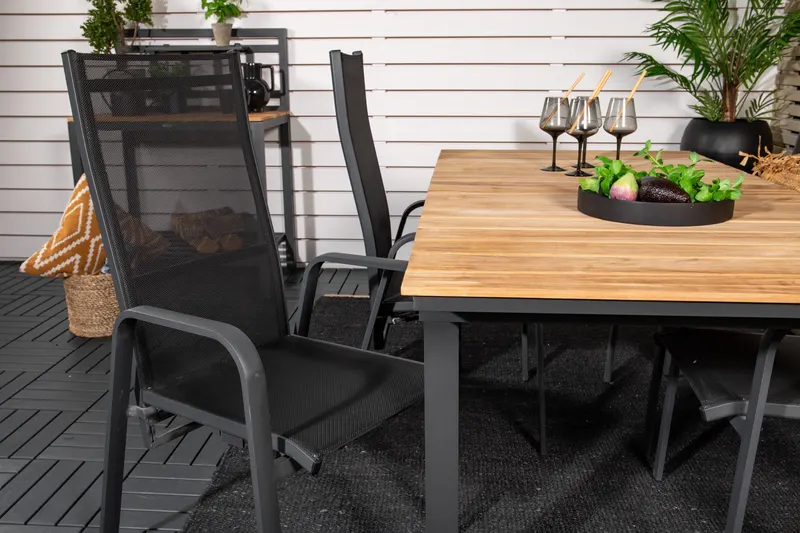 Mexico & Copacabana Gartenmöbel-Set mit Teaktisch und 4 Gartensesseln, im Wohnraum, Ansicht 5