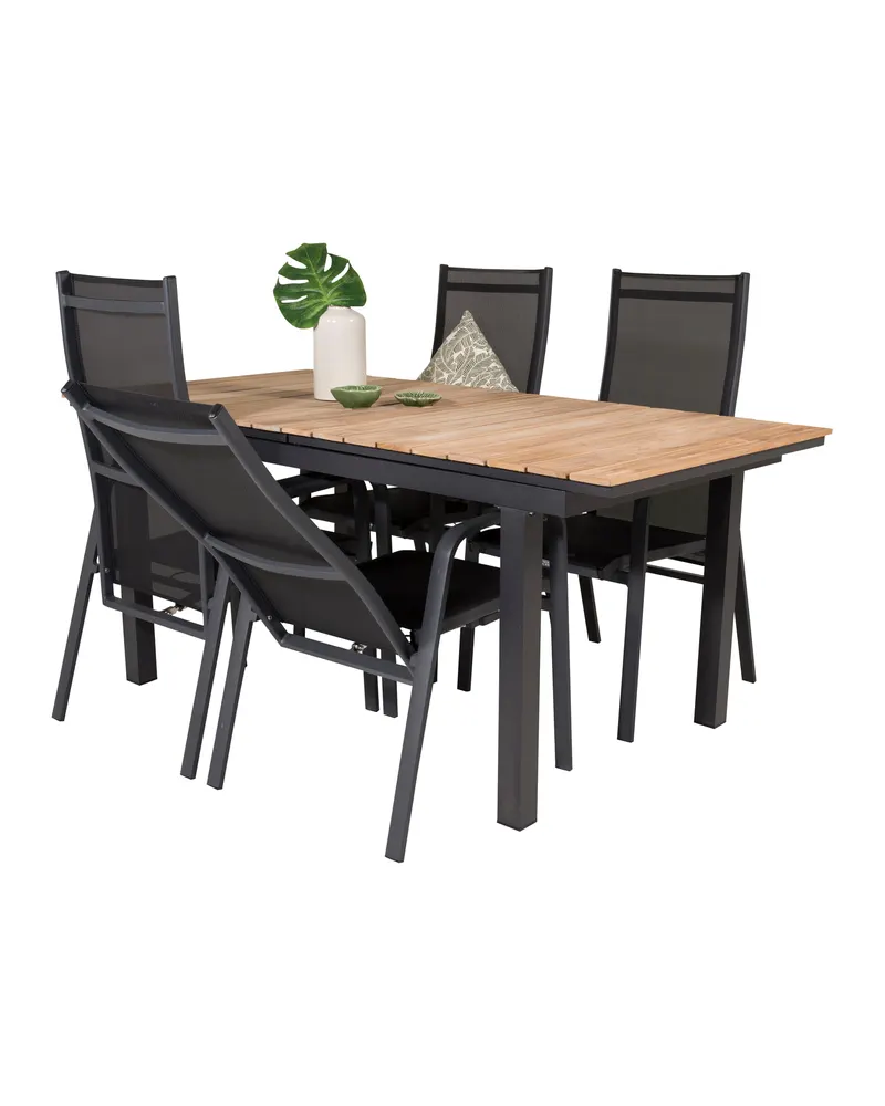 Mexico & Copacabana Gartenmöbel-Set mit Teaktisch und 4 Gartensesseln, Ansicht 2