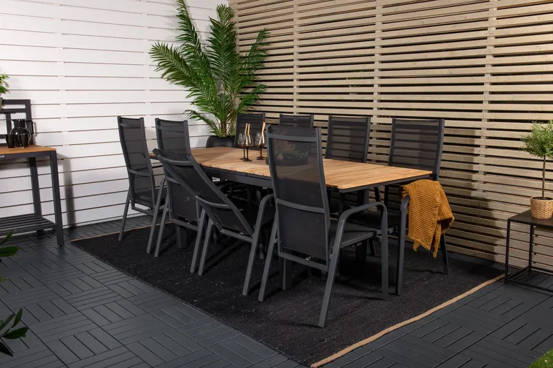 Mexico & Copacabana Gartenmöbel-Set mit Teak-Ausziehtisch und 8 Gartensesseln, im Wohnraum, Ansicht 1