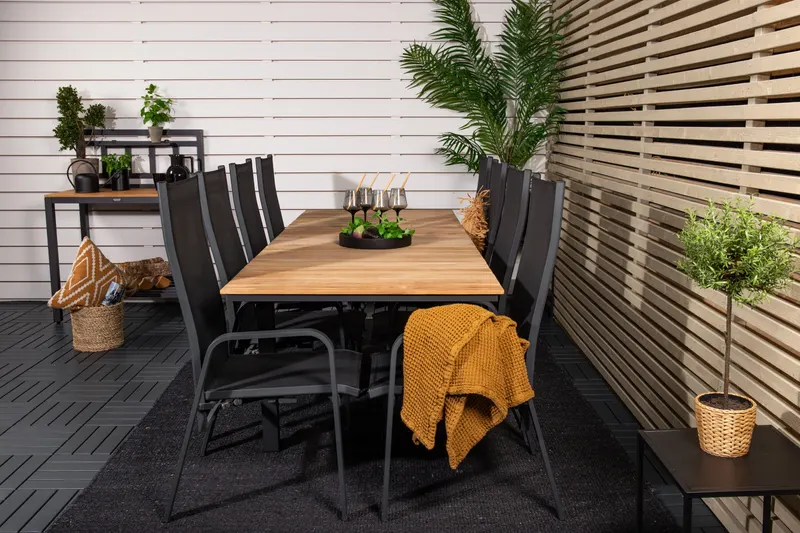 Mexico & Copacabana Gartenmöbel-Set mit Teak-Ausziehtisch und 8 Gartensesseln, im Wohnraum, Ansicht 2