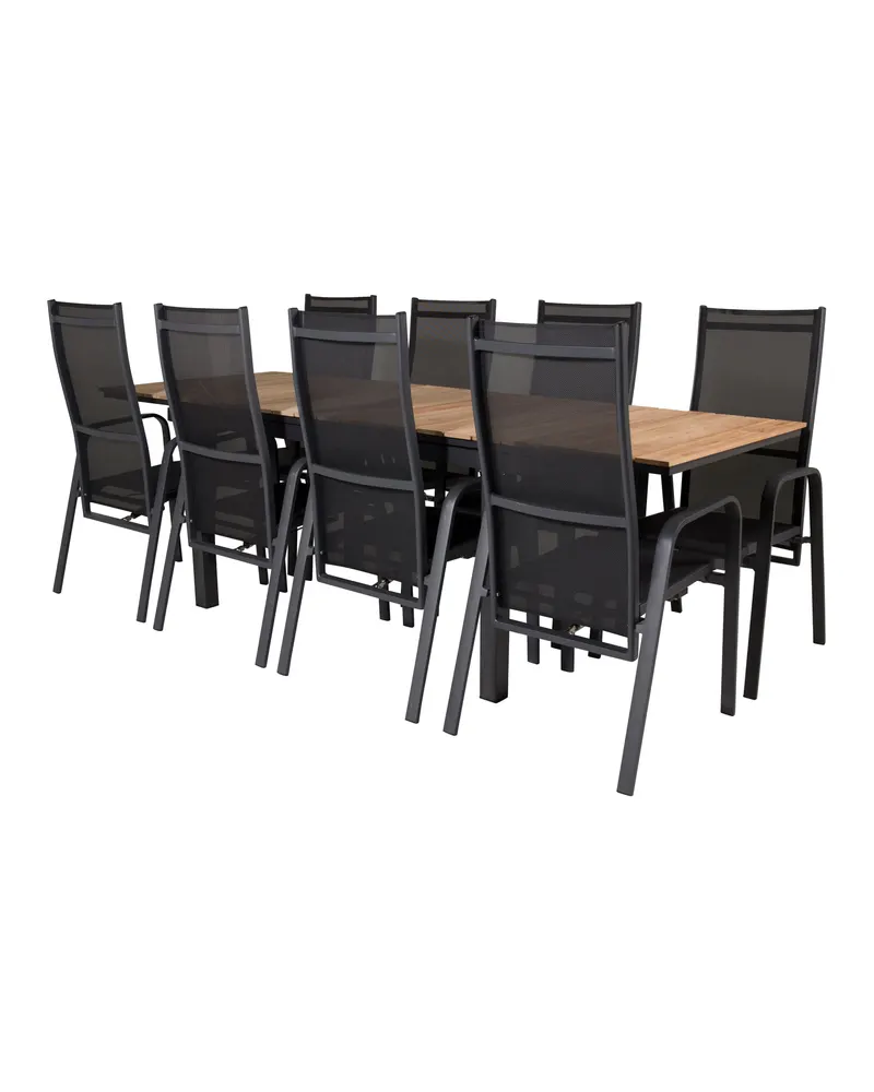 Mexico & Copacabana Gartenmöbel-Set mit Teak-Ausziehtisch und 8 Gartensesseln, Ansicht 2