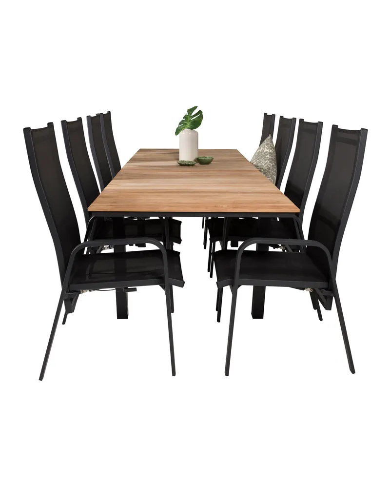 Mexico & Copacabana Gartenmöbel-Set mit Teak-Ausziehtisch und 8 Gartensesseln, Ansicht 3