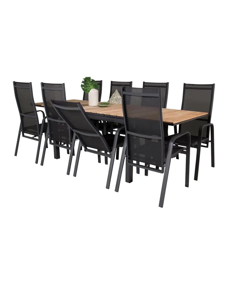 Mexico & Copacabana Gartenmöbel-Set mit Teak-Ausziehtisch und 8 Gartensesseln, Ansicht 4