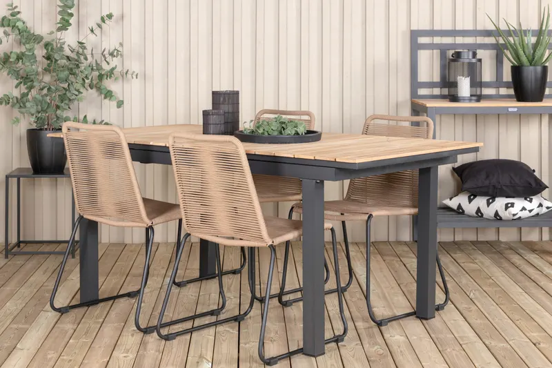 Mexico & Lindos Gartenmöbel-Set mit Ausziehtisch und 4 Stühlen, im Wohnraum, Ansicht 2